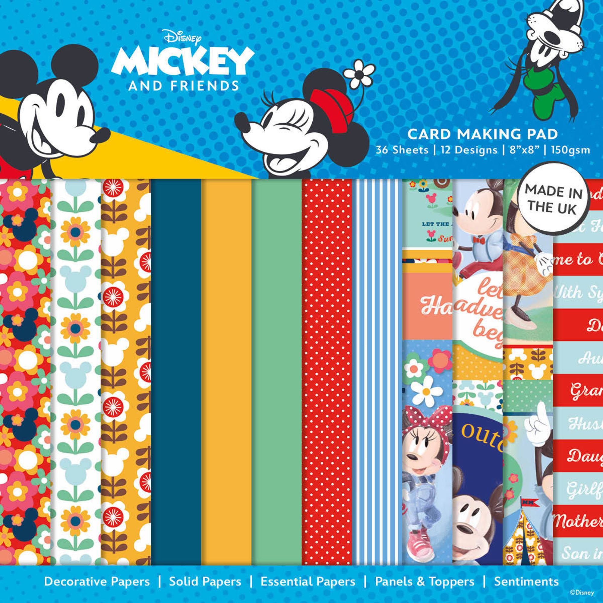 Creative World of Crafts Disney Card Making Pad-Mickey & Minnie