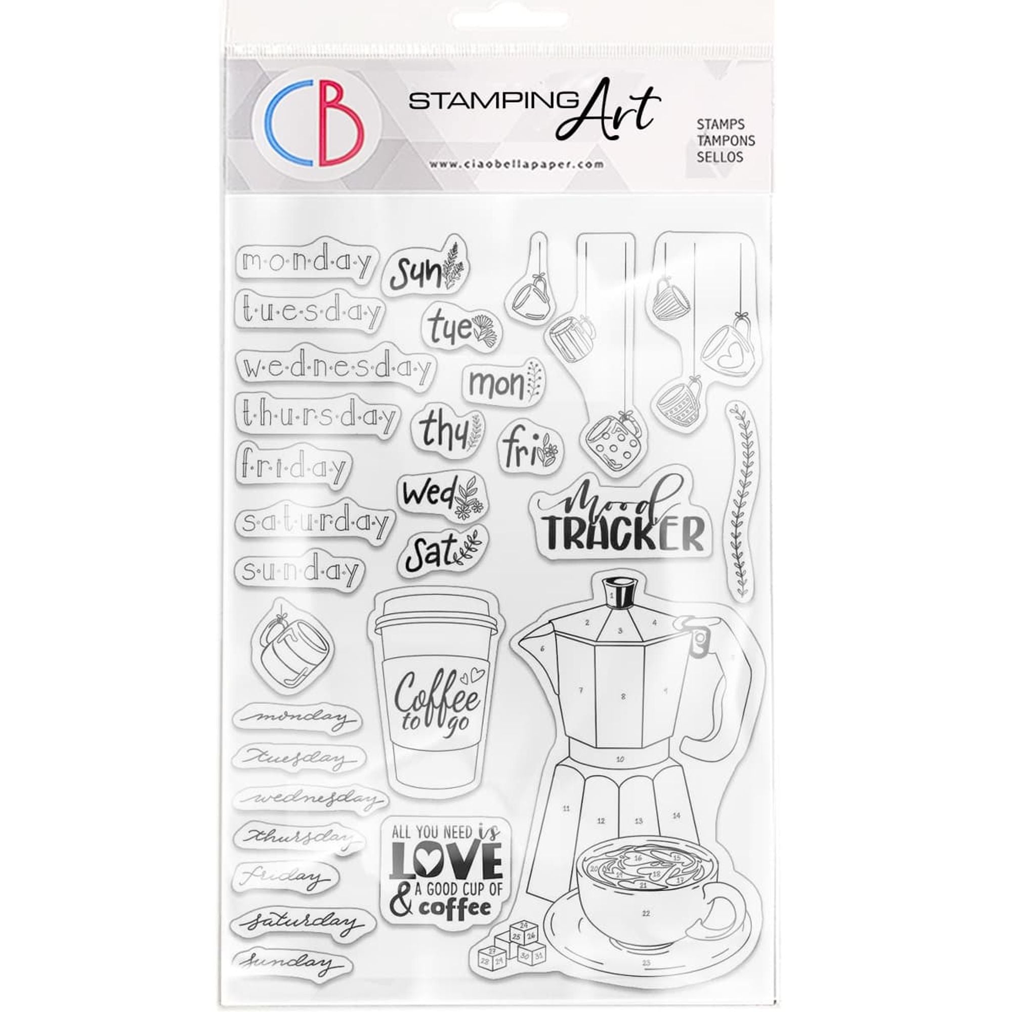 Ciao Bella - BuJo Craft & Hobbies Clear Stamp Set (6x8)