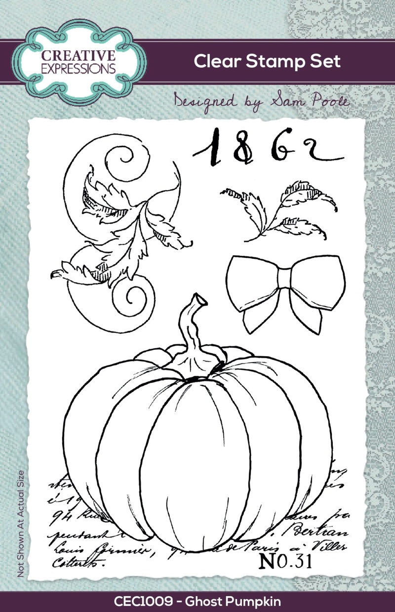 Creative Expressions Sam Poole Ghost Pumpkin A6 Clear Stamp Set