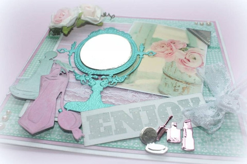 Cutting And Embossing Die - Vanity Mirror With Makeup (5Pc)