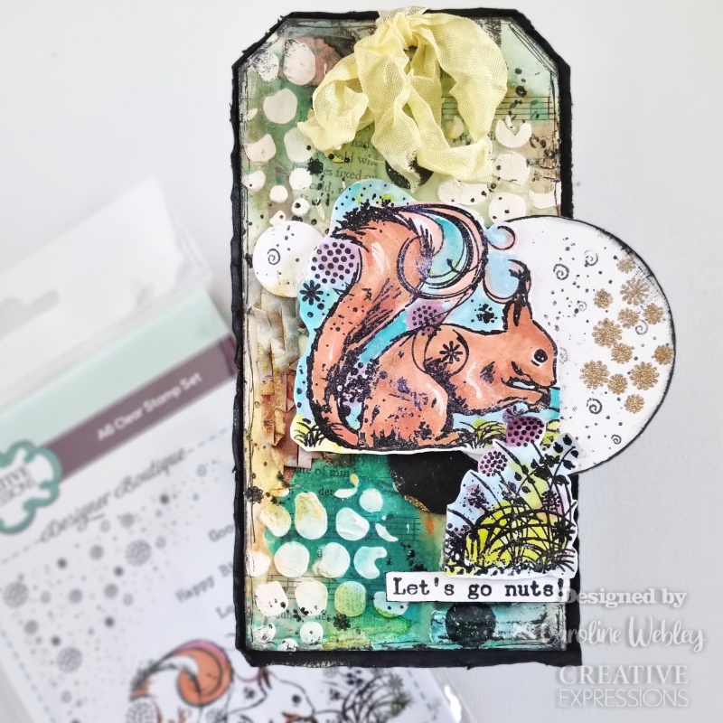 Creative Expressions Designer Boutique Woodland Walk Collection Sammy Squirrel A6 Clear Stamp Set