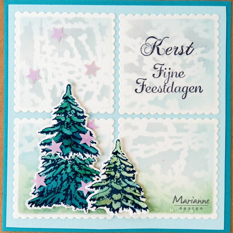 Marianne Design Tiny's Snow Village Stamp & Die Set