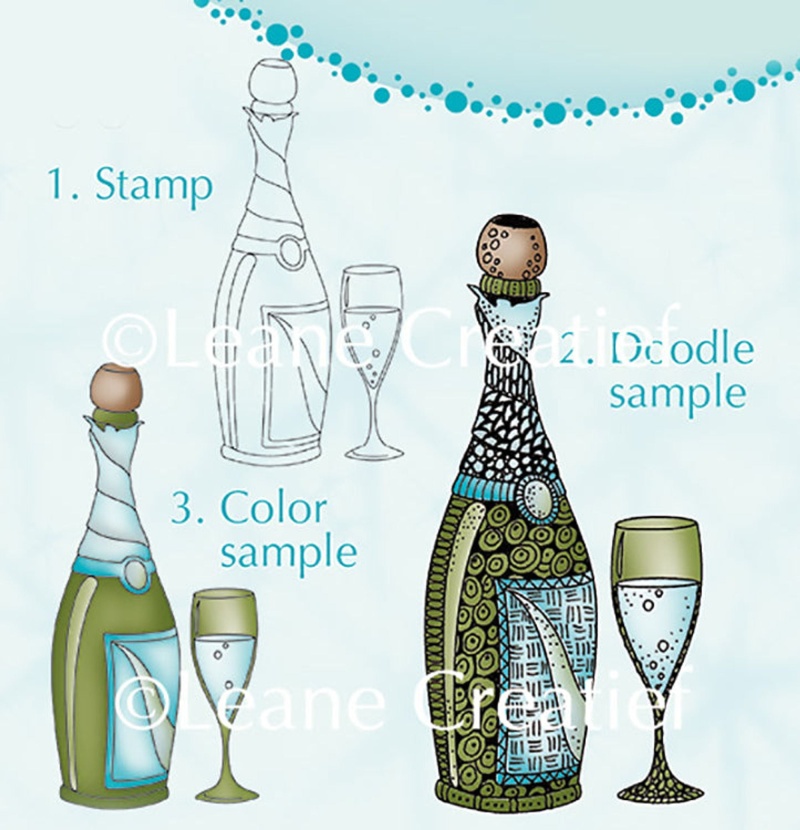 Doodle Clear Stamp Champagne