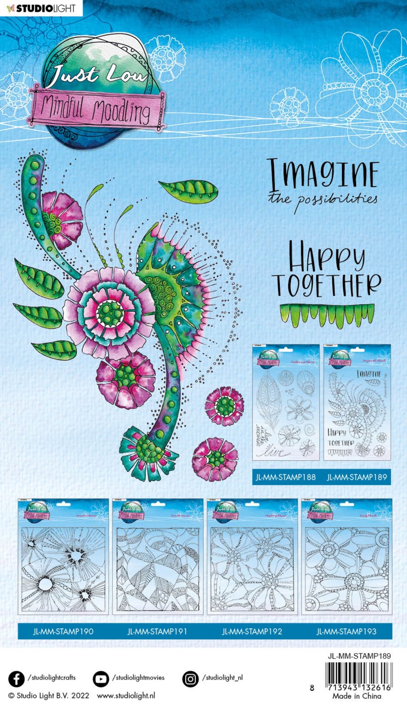 Jl Clear Stamp Imagine The Florals Mindful Moodling 148X210x3mm 1 Pc Nr.189
