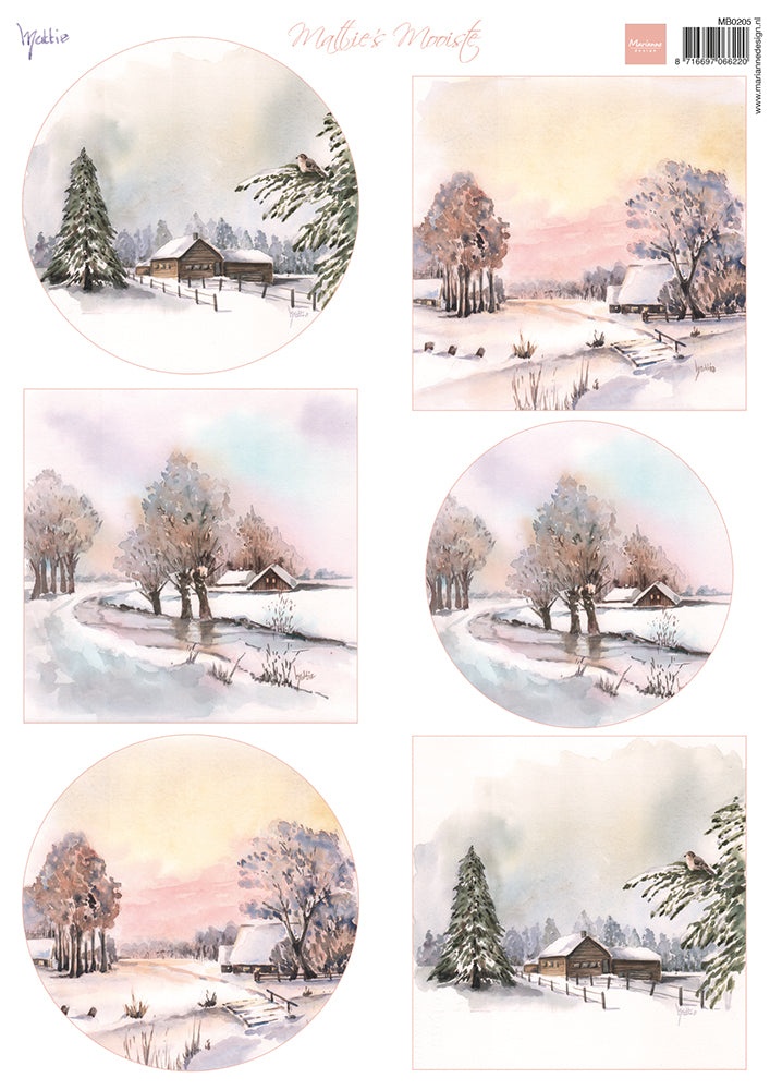 Marianne Design A4 Cutting Sheet - Mattie's Mooiste - Winter Landscape