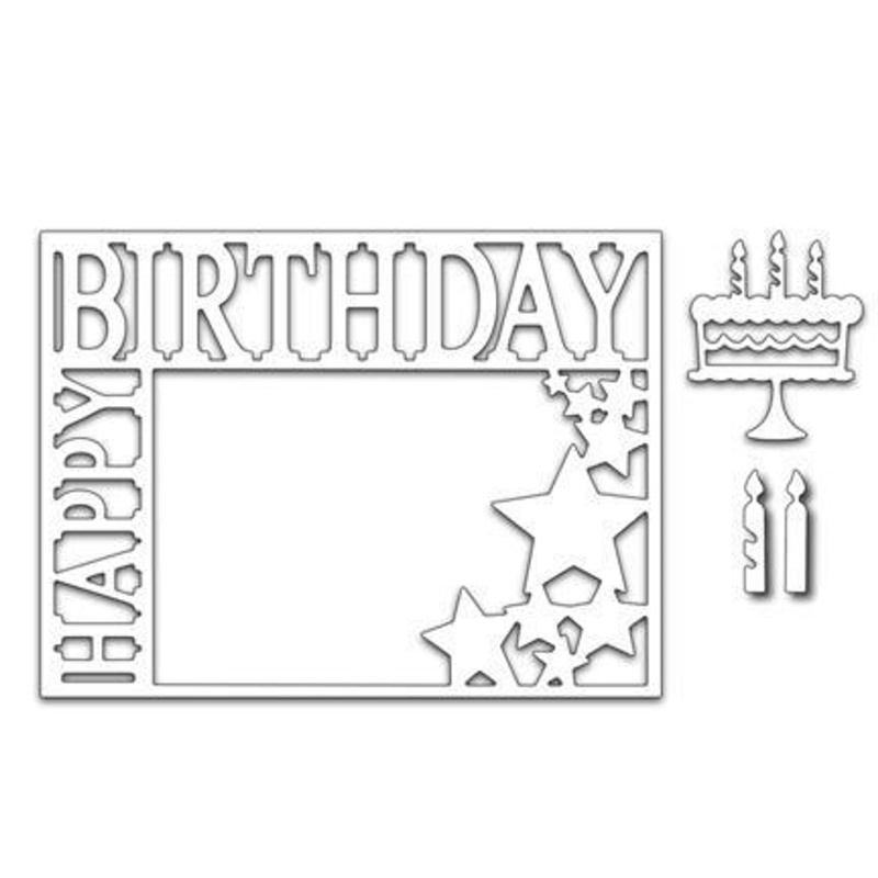 Cutting Die - Happy Birthday Frame (4) (Disc)