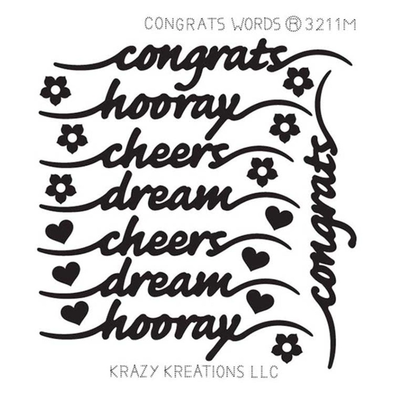 Krazy Kreations Double Stick Sticker - Congrats