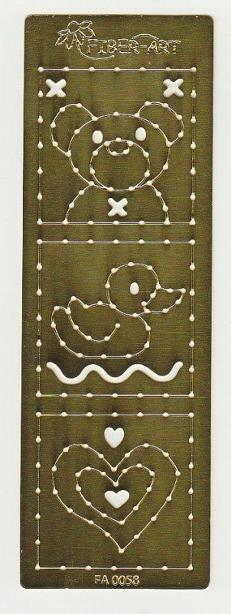 Fiber Art Teddy Bear/ Duck/ Heart Stencil (Fa0058)