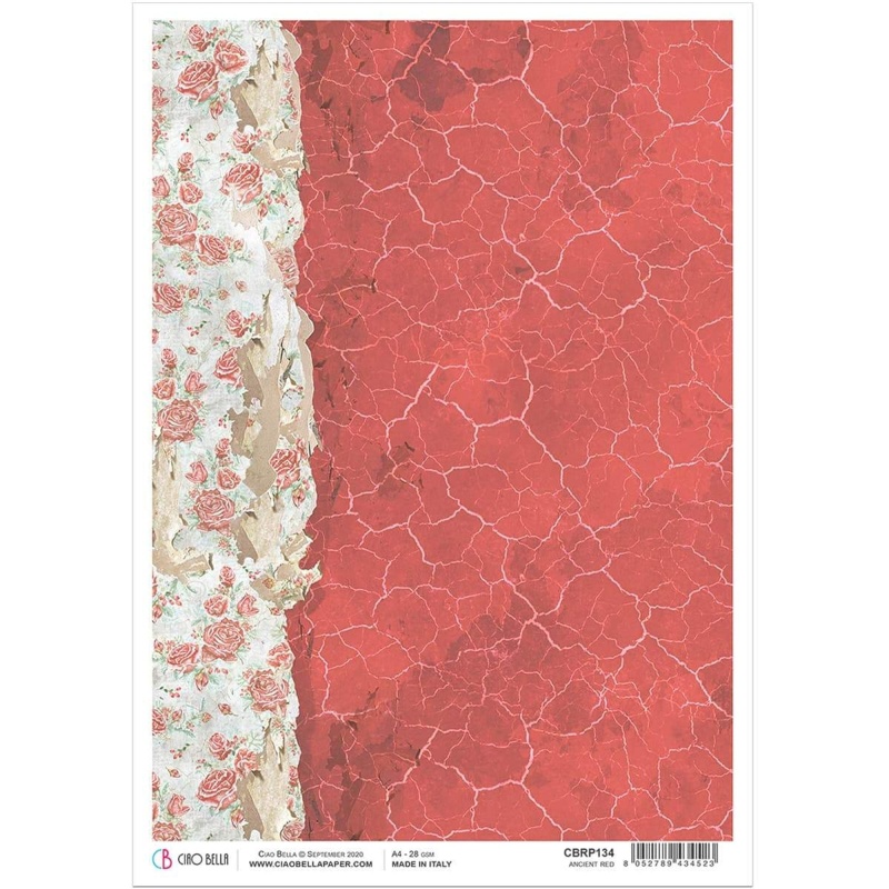Ciao Bella Rice Paper A4 Ancient Red