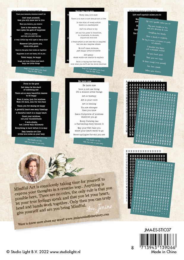 Jma Sticker Pad Quotes/Letters Essentials 105X148x4mm 21 Sh Nr.07