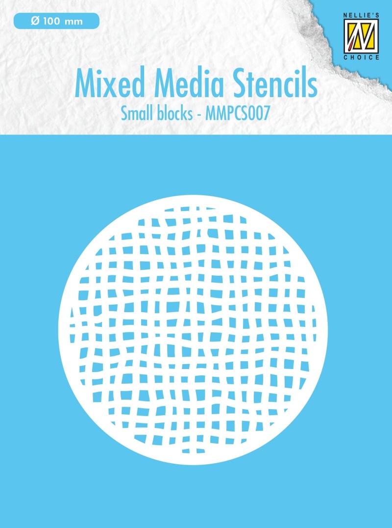 Nellie's Choice Mixed Media Round Stencil - Small Blocks