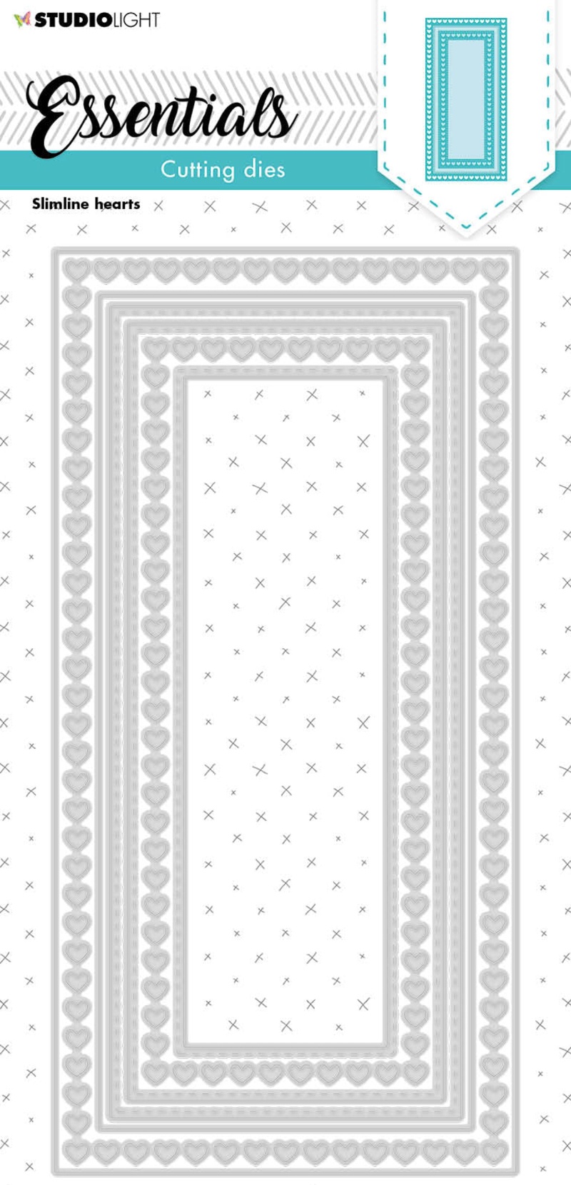 Sl Cutting Die Slimline Hearts Essentials 105X210x1mm 1 Pc Nr.183