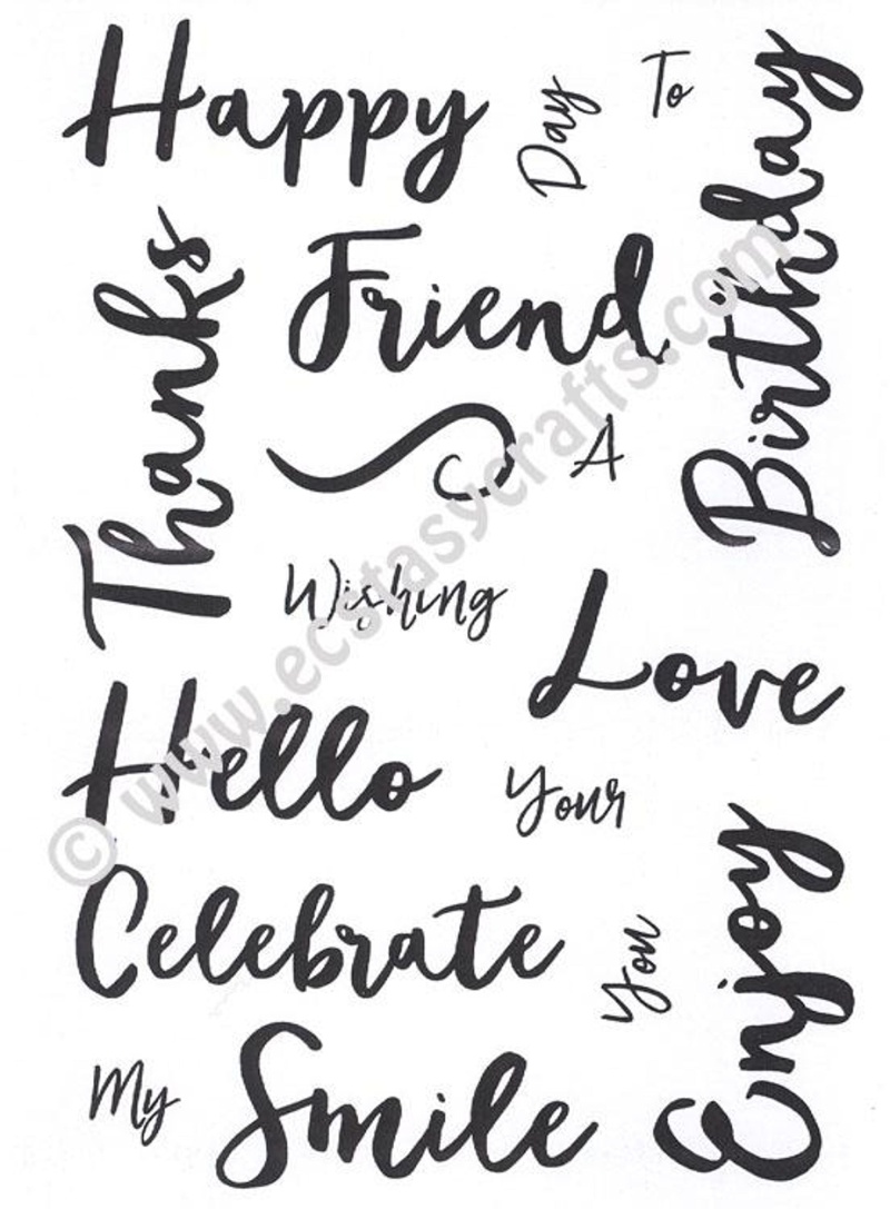 Creative Expressions: Stylish Script A5 Clear Stamp Set
