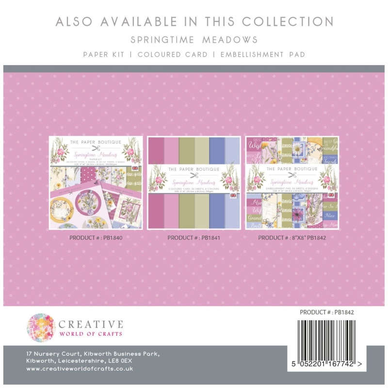 The Paper Boutique Springtime Meadows 8 In X 8 In Embellishments Pad