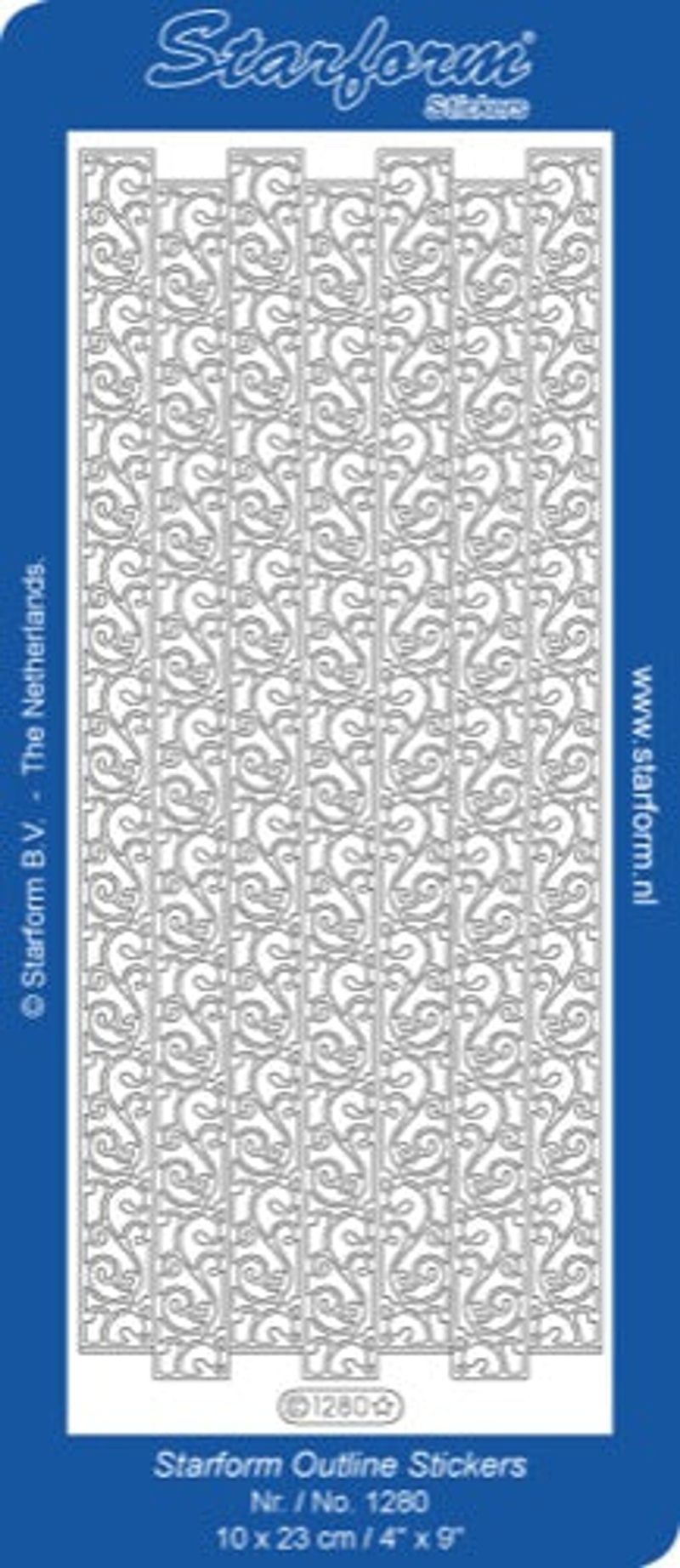 Deco Stickers - Ribbon Border - Decorative Swirl Silver