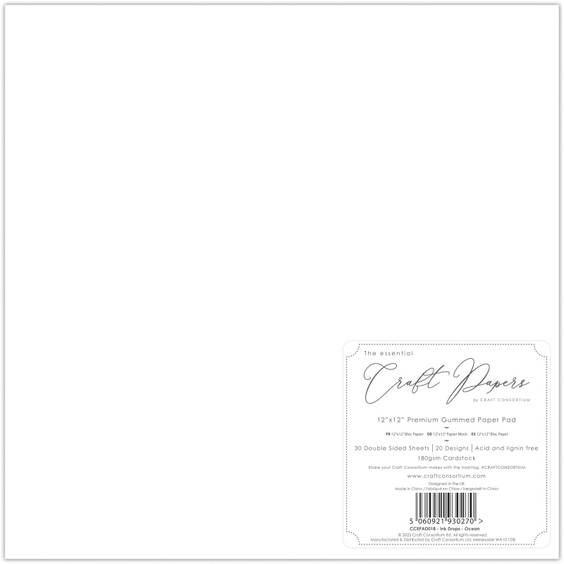Ink Drops - Ocean 12X12 Premium Paper Pad