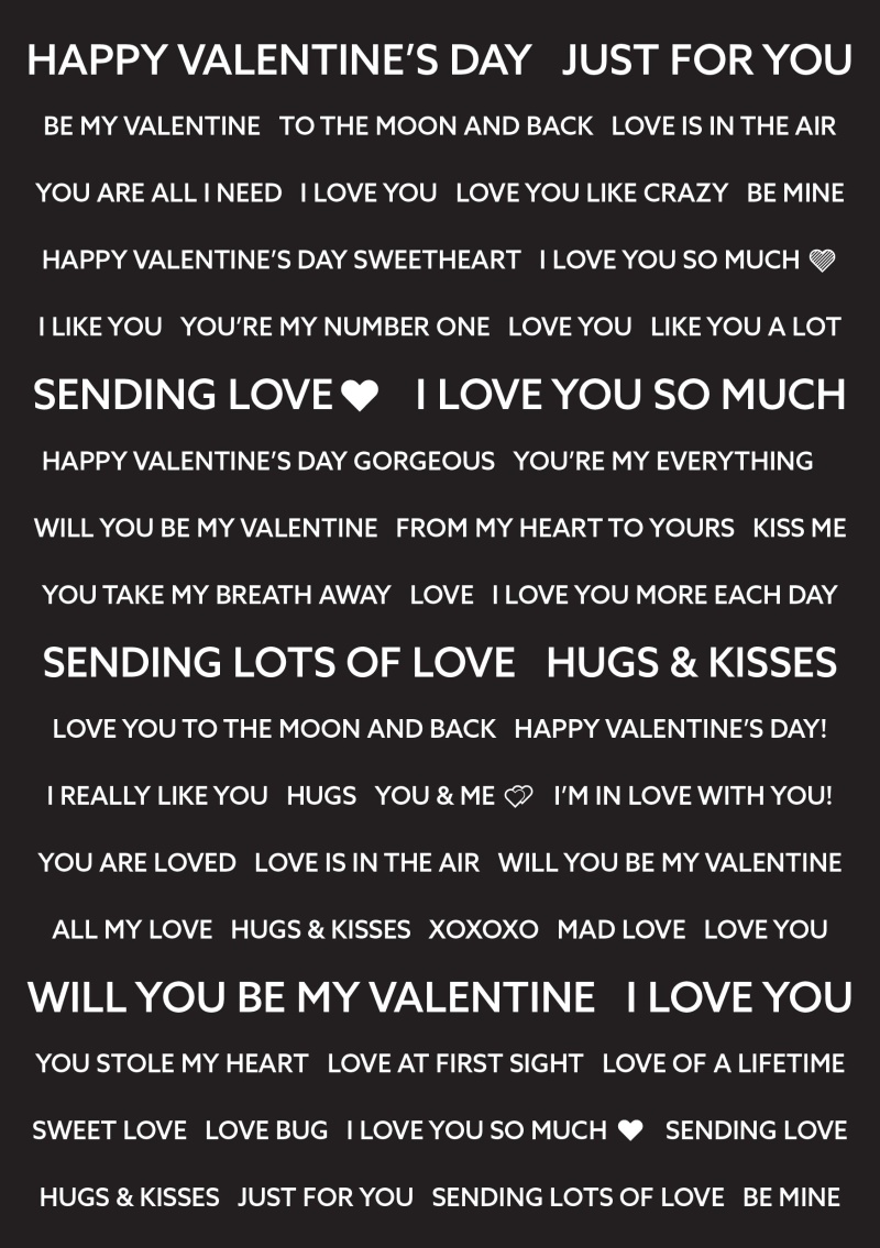 Creative Expressions Wordies Sentiment Sheets - Be My Valentine 4 Pk 6 In X 8 In