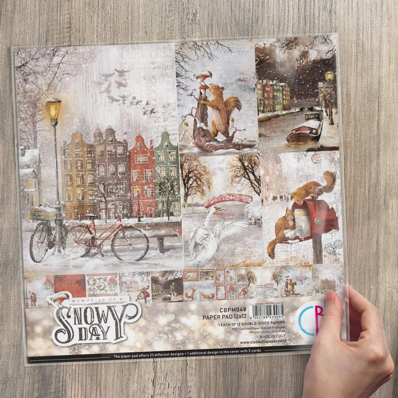 Ciao Bella Memories Of A Snowy Day Paper Pad 12"X12" 12/Pkg