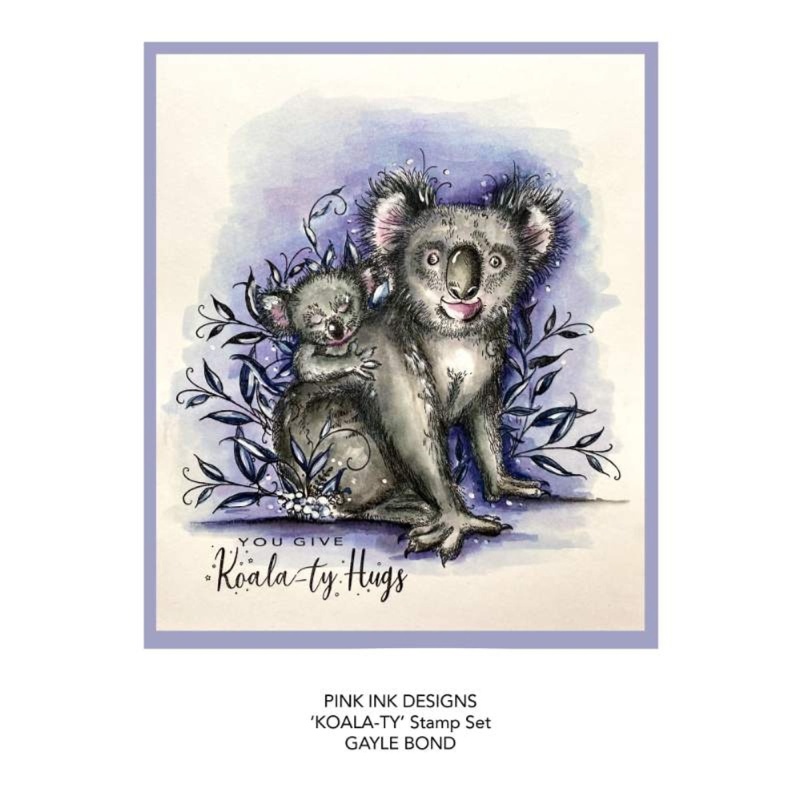 Pink Ink Designs Koala-Ty Hugs 6 In X 8 In Clear Stamp Set