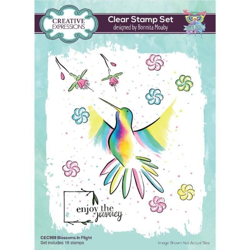 Creative Expressions Bonnita Moaby Blossoms In Flight 6 In X 8 In Clear Stamp Set
