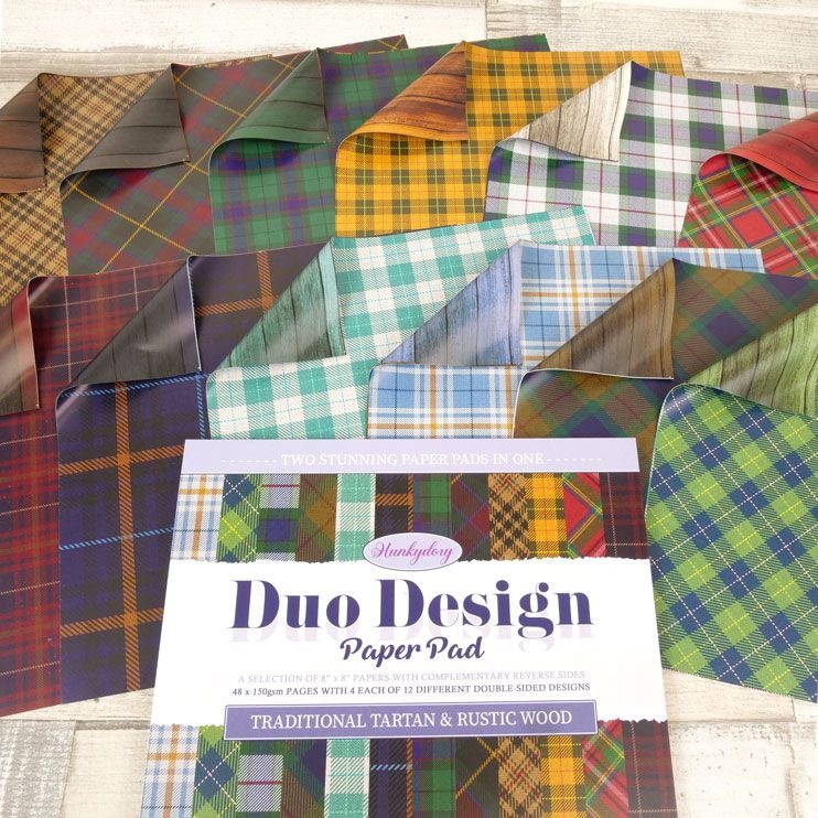 Duo Design Paper Pads - Traditional Tartans & Rustic Wood