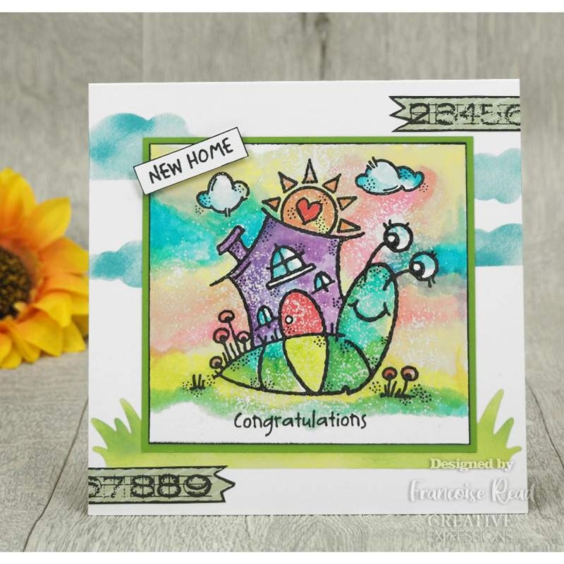 Woodware Clear Singles Happy House Snail 4 In X 4 In Stamp