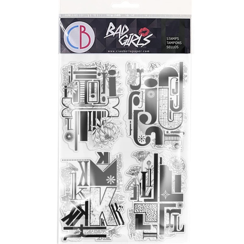 Ciao Bella Clear Stamp Set 6"X8" Design Letters Ijkl