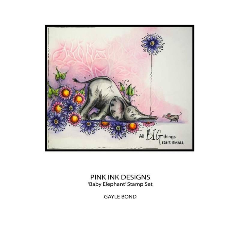 Pink Ink Designs Baby Elephant 6 In X 8 In Clear Stamp Set
