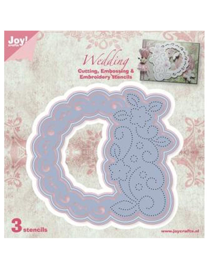 Joy! Crafts Cutting And De-Bossing Embroidery Die - Circle Floral Frame
