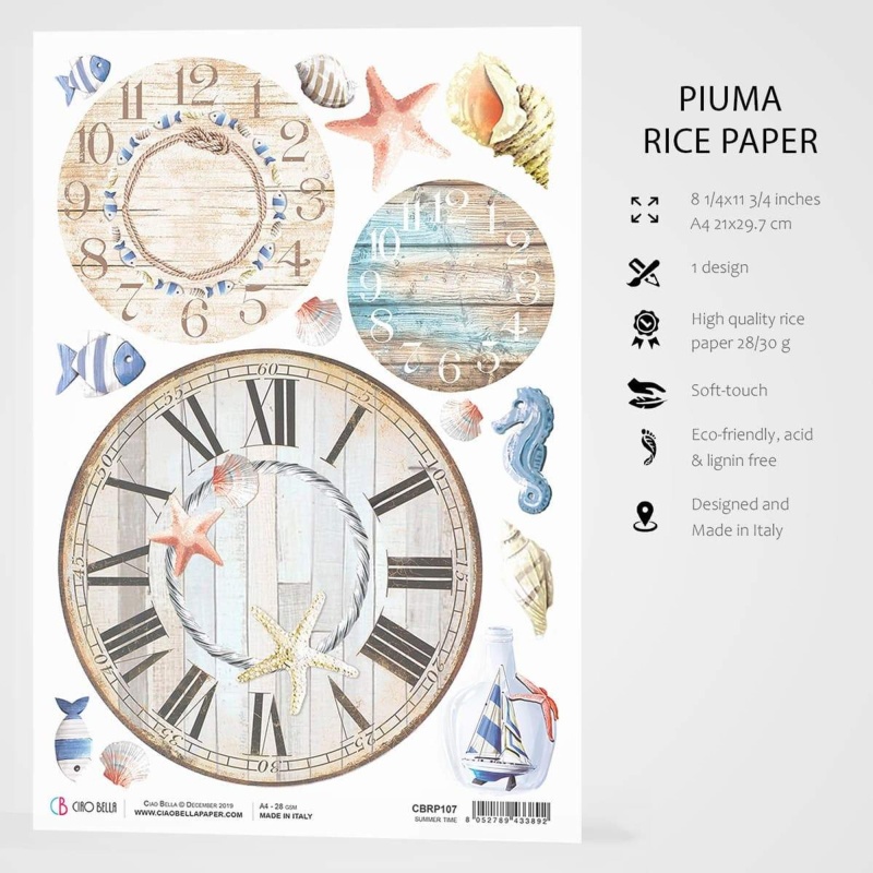 Ciao Bella Rice Paper A4 Summer Time