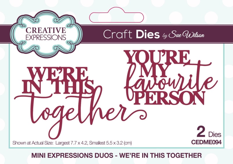Creative Expressions Sue Wilson Mini Expressions Duos We're In This Together Craft Die