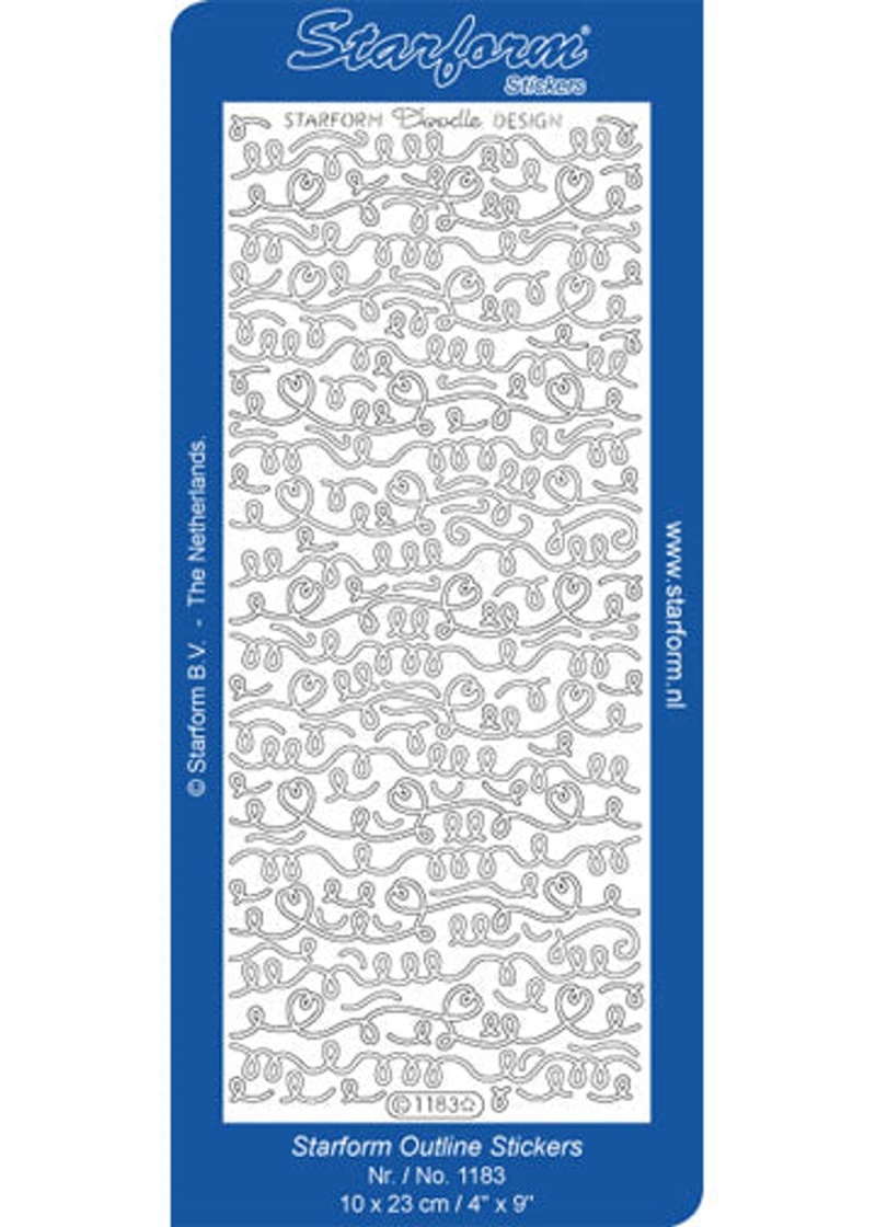 Deco Stickers - Doodle Design Decorative Lines Silver
