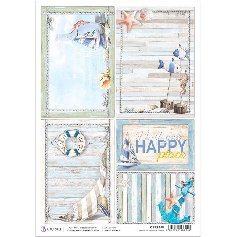 Ciao Bella Rice Paper A4 Summer Cards