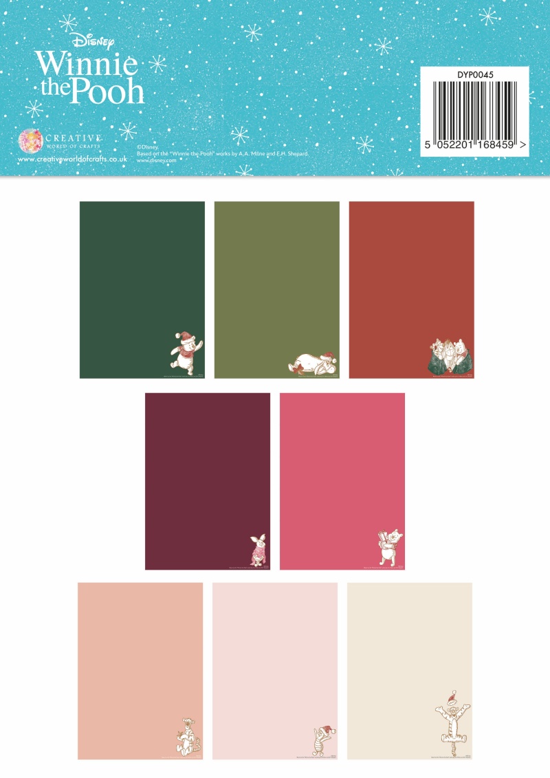 Winnie The Pooh - Christmas Coloured Card A4 Pack