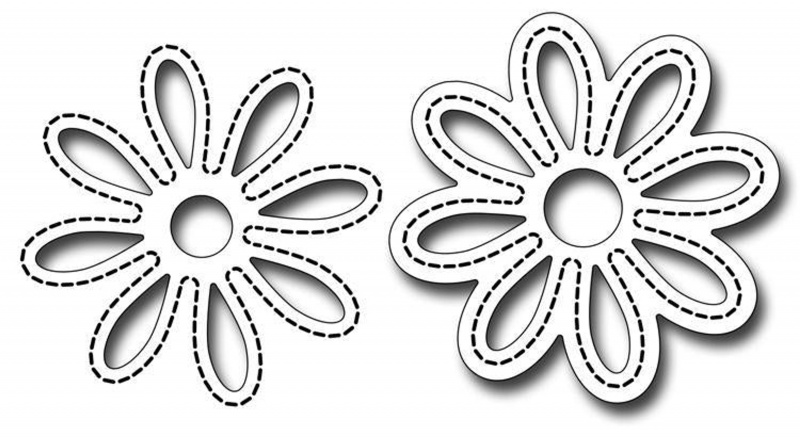 Frantic Stamper Precision Die - Stitched Daisy Pair