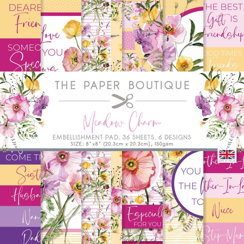 The Paper Boutique Meadow Charm 8 In X 8 In Embellishments Pad