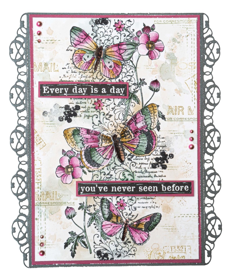 Jma Clear Stamp Slimline Butterfly Collage Inner Peace 105X210x3mm 1 Pc Nr.279
