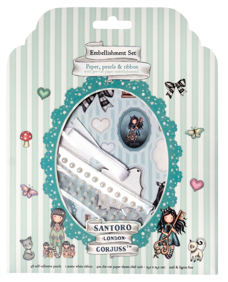 Gor Die-Cut Sheets 4X2 Paper, Pearls, Ribbon Gorjuss 152.4X152.4X5mm 10 Pc Nr.01