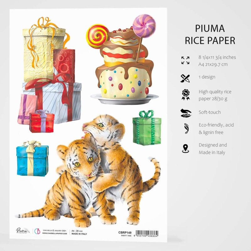 Ciao Bella Rice Paper A4 Party Time