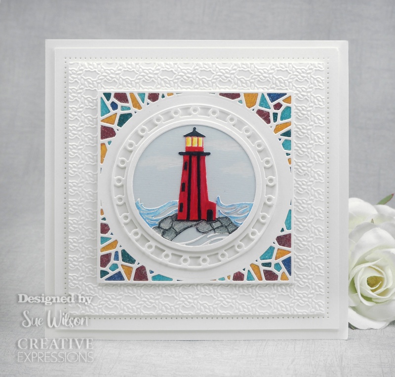 Creative Expressions Sue Wilson Stained Glass Collection Beach Lighthouse Craft Die