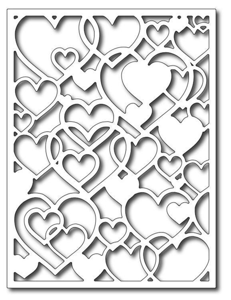 Frantic Stamper Precision Die - Open Hearts Card Panel
