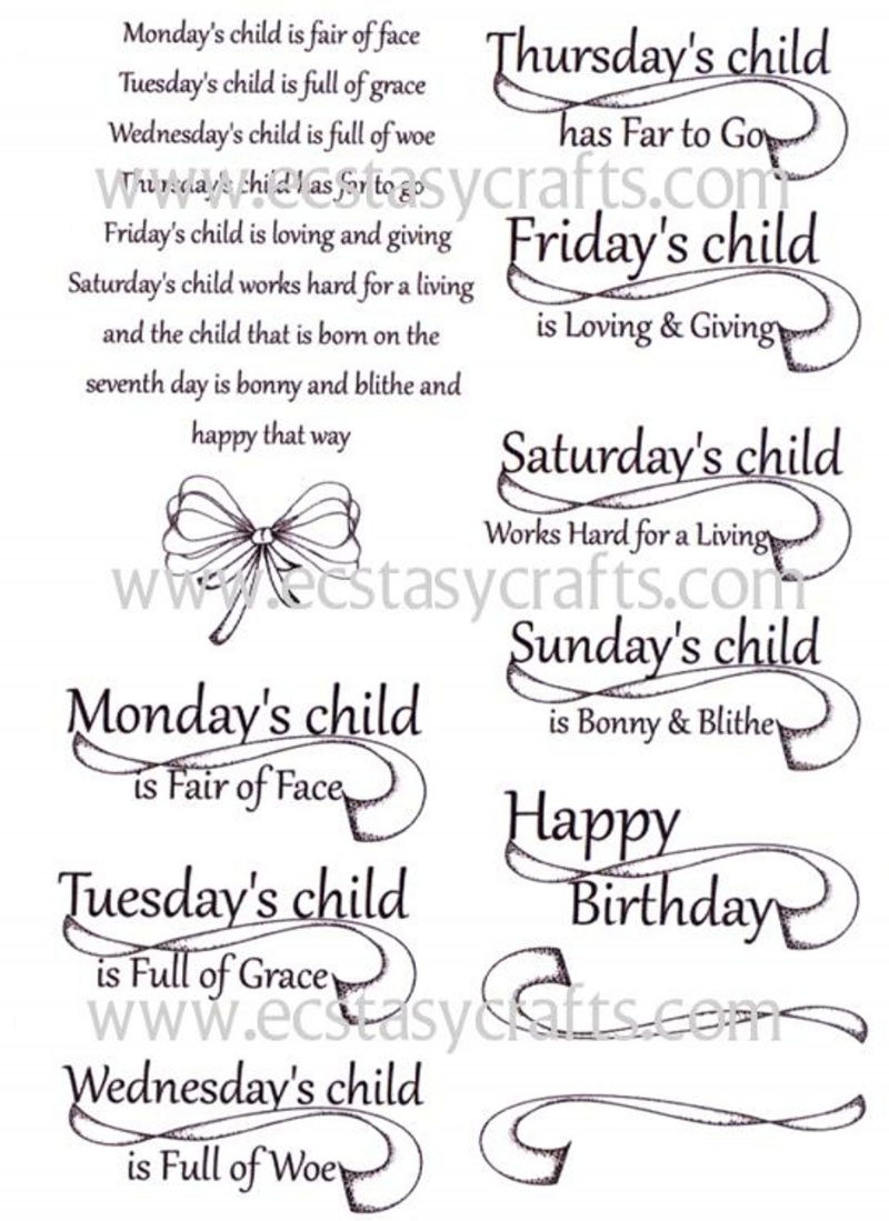 Monday's Child Stamp Set