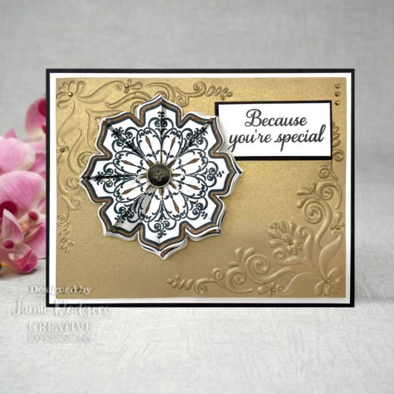 Creative Expressions Jamie Rodgers Pointy Petals Tea Bag Folding 6 In X 8 In Stamp Set