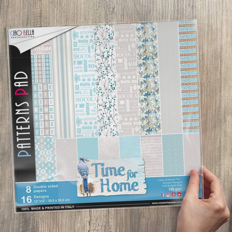 Ciao Bella Time For Home Patterns Pad 12"X12" 8/Pkg