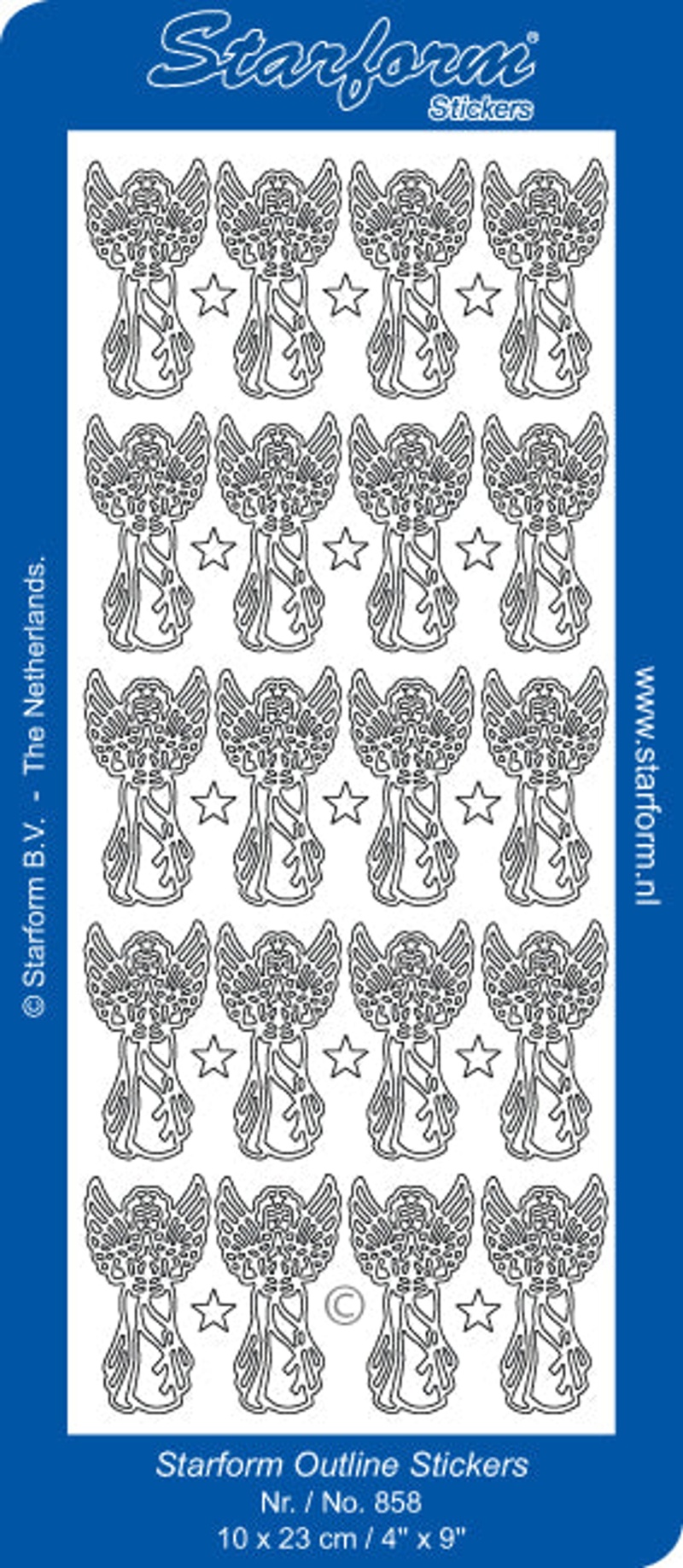 Deco Stickers - Small Angels Silver