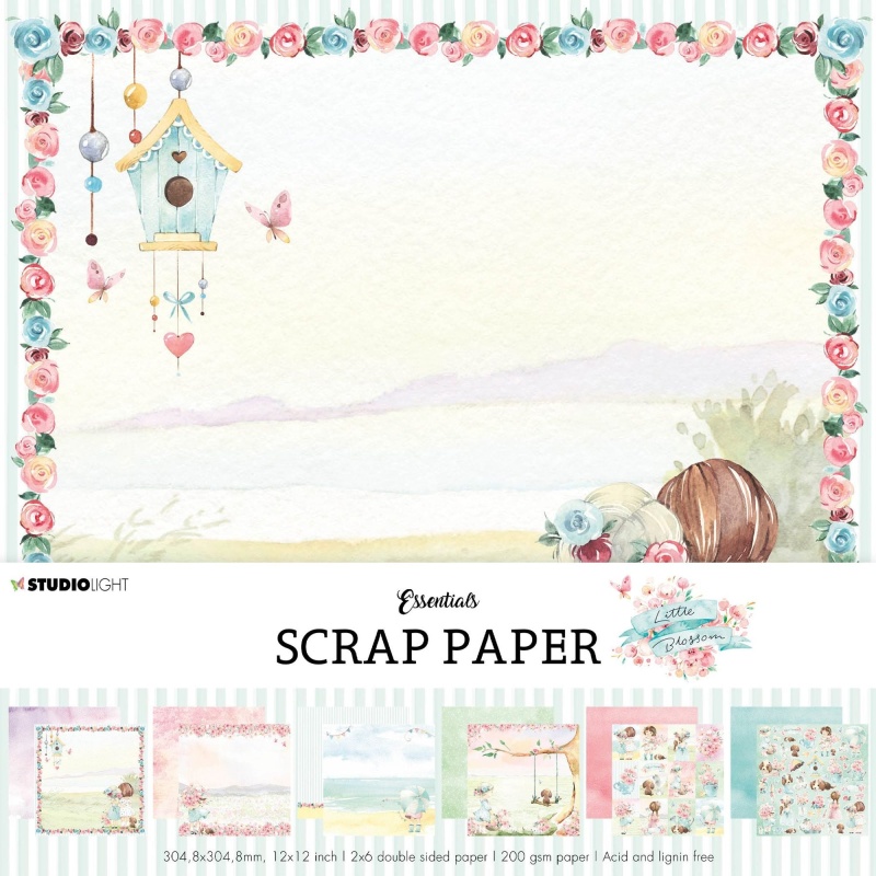 Sl Paperset Background Paper Little Blossom 304,8X304,8X3mm 12 Sh Nr.04