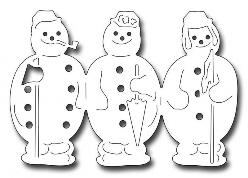 Frantic Stamper Precision Die - Victorian Accordian Snowmen