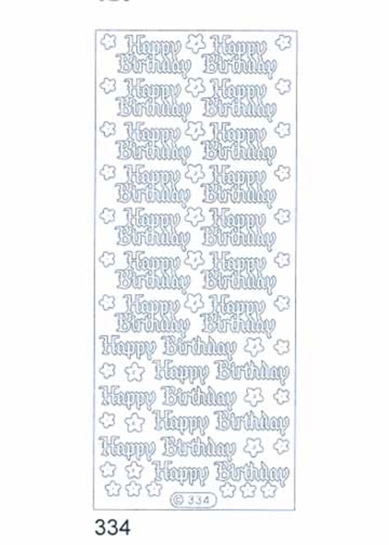 Deco Stickers - Happy Birthday Transparent Silver