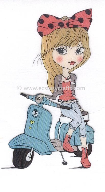 Clear Stamp Lovely Lena - Lena On A Scooter