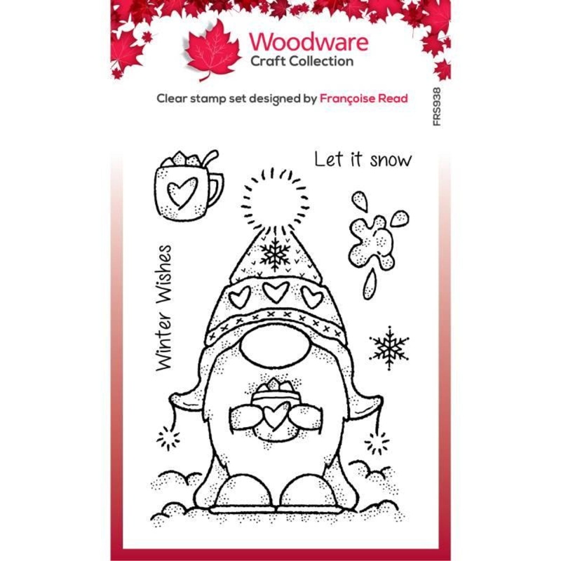 Woodware Clear Singles Winter Gnome 4 In X 6 In Stamp